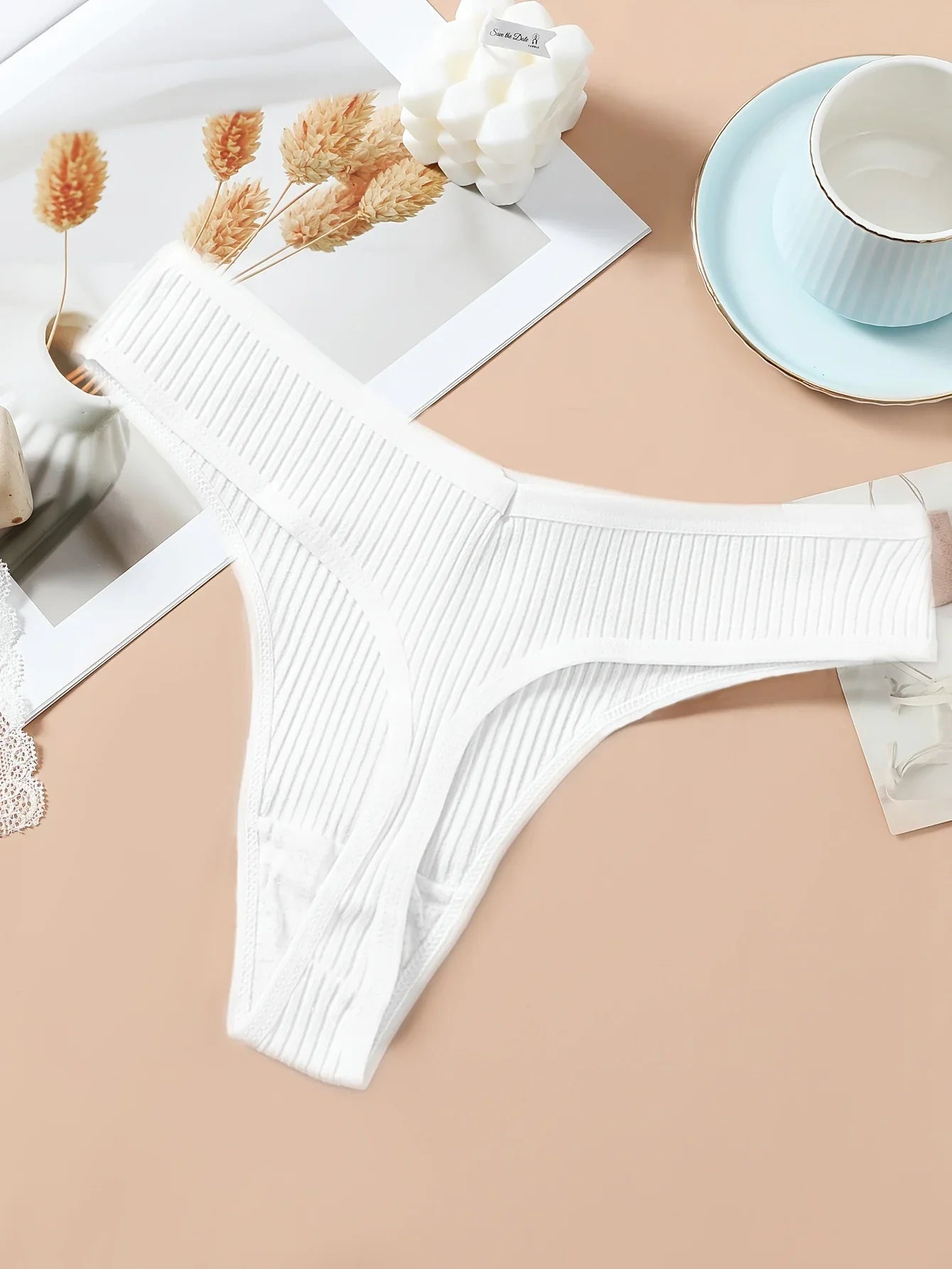 8 Pcs / Set Women' Cotton G-String Thong Panties Low Rise Sexy V-Shaped Underwear Soft And Breathable Bikini Seamless Lingerie