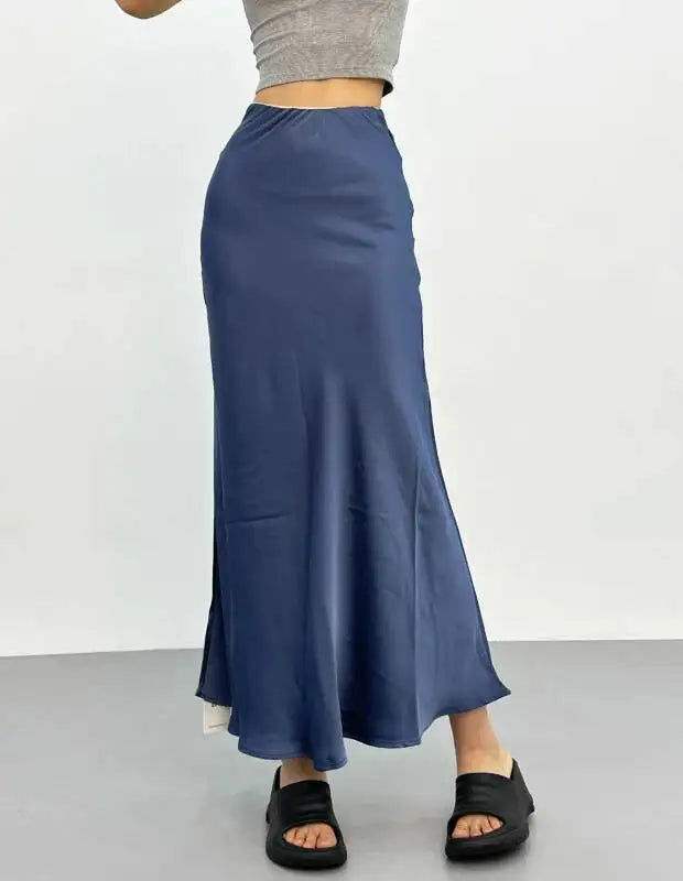 2026 Summer New High Waist Wrap Hip Slim Half Length Skirt Women Design Sense Niche Leisure Solid A-line Fishtail Skirt V38V
