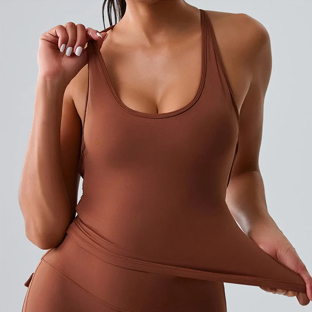 Women Sports Underwear Beautiful Back Cross Back Fitness Sports Bra Top Gym Yoga Athletic Tight Workout Jog Soft With Chest Pad