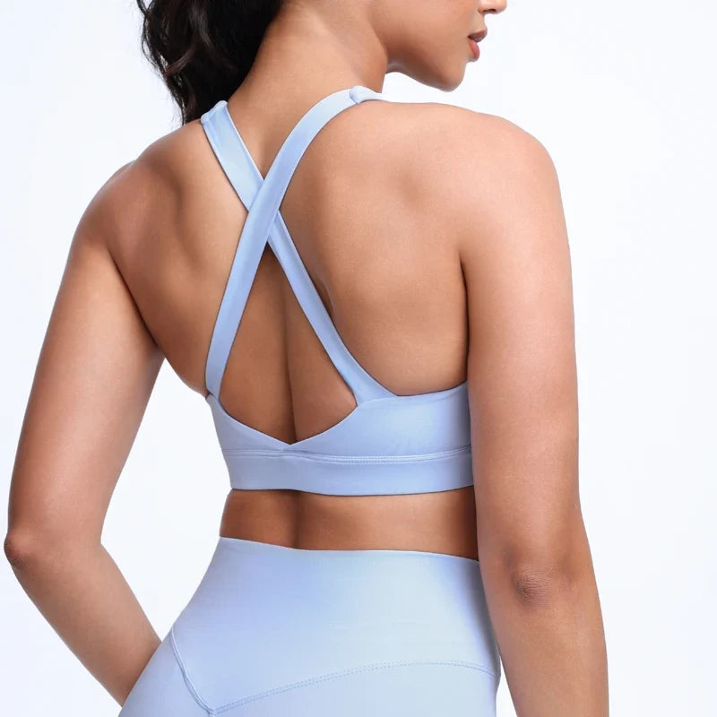 DIAS FIT JOY Cloud feeling wide shoulder strap cross beauty back removable padding sports bra Pilates cycling fitness