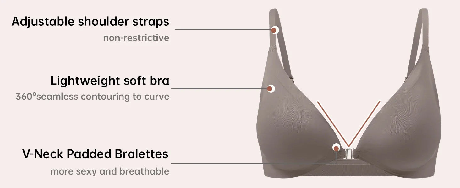 7pcs Bra and Panty Set Women's Lingerie Seamless Push-Up Wireless Bras with Removable Padding Basic Everyday T-Shirt Lingerie