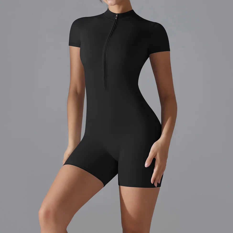 Yoga suit women jumpsuit One-Piece Suit short sleeved shorts Gym Push Up Workout Clothes Fitness Bodysuit Sportswear Tracksuit