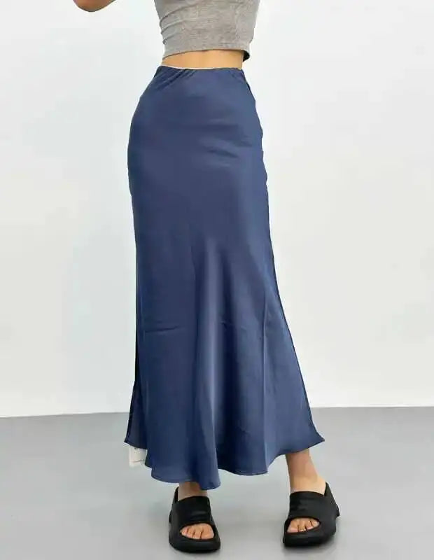 2026 Summer New High Waist Wrap Hip Slim Half Length Skirt Women Design Sense Niche Leisure Solid A-line Fishtail Skirt V38V