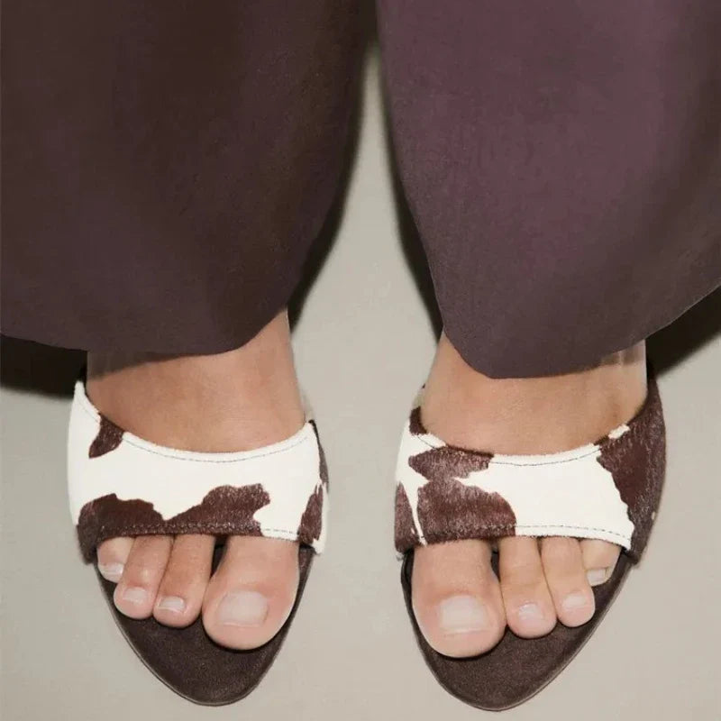 Summer Vintage Fashion Thin Low Heels Mules Slippers Women Design Female Sandals Slide Ladies Shoes Zapatos De Mujer