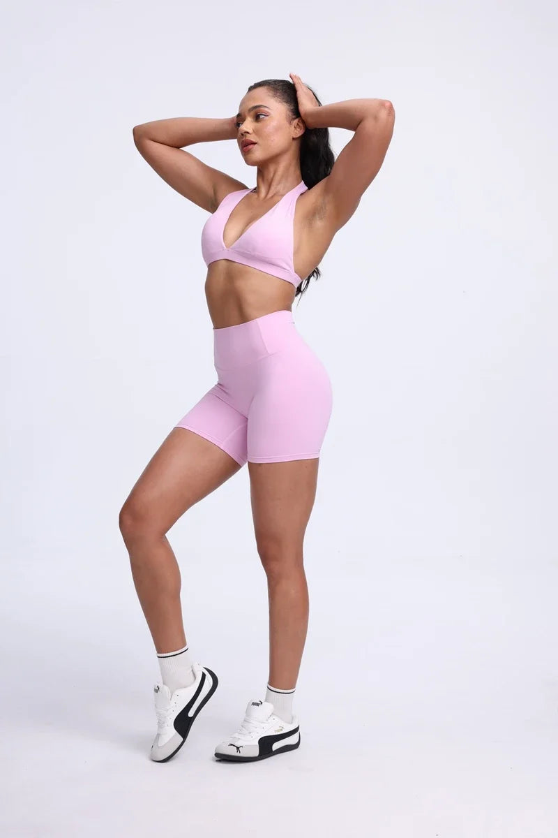 DIAS FIT JOY -Neck Hanging Neck Naked Feeling Yoga Bra for Running Fitness Cycling - Breathable Comfortable Sports Bra for Women