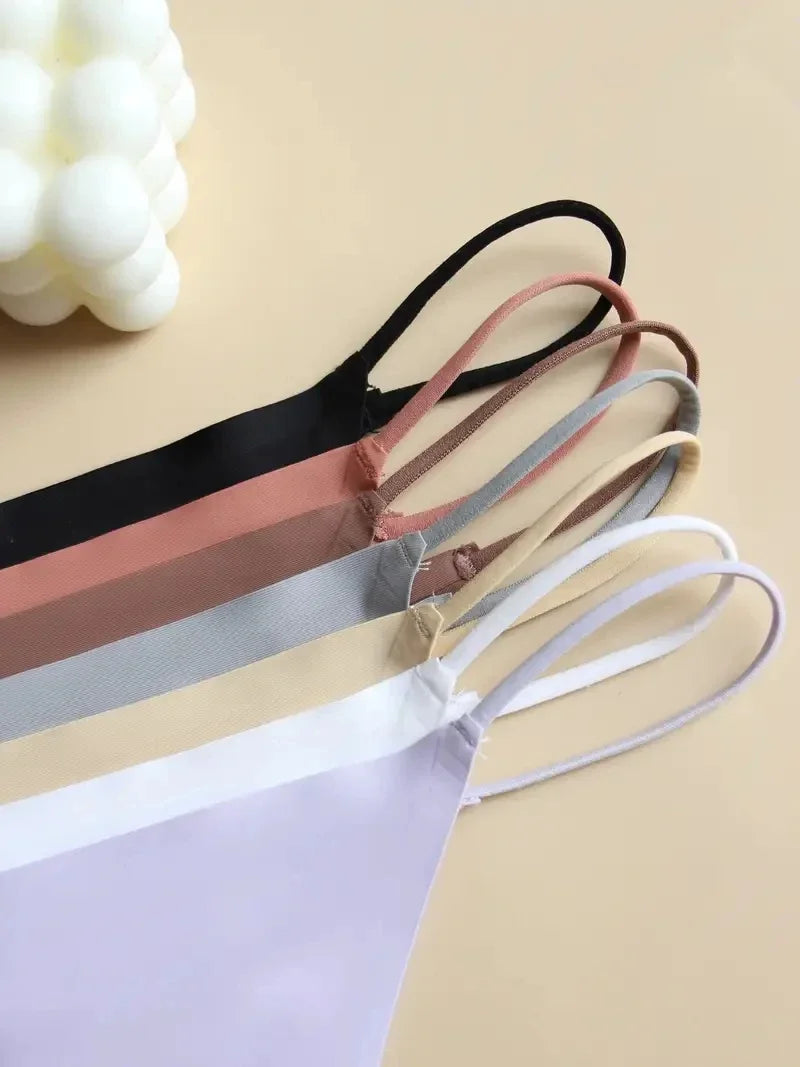 10Pcs/Set Seamless Thong Women Thin Strap Low Waist High Flexibility Panties Underwear Ladies Briefs T-back Comfortable Women