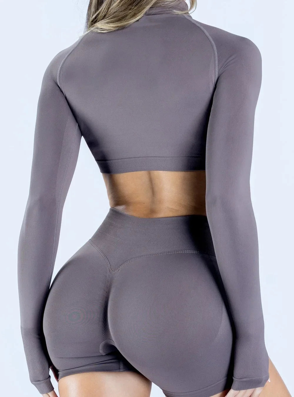 NCLAGEN Impact Crop Zippy Fitness Top Long Women Sleeve GYM Clothes Seamless Running Workout Quick Dry Pilates Sports Yoga Shirt