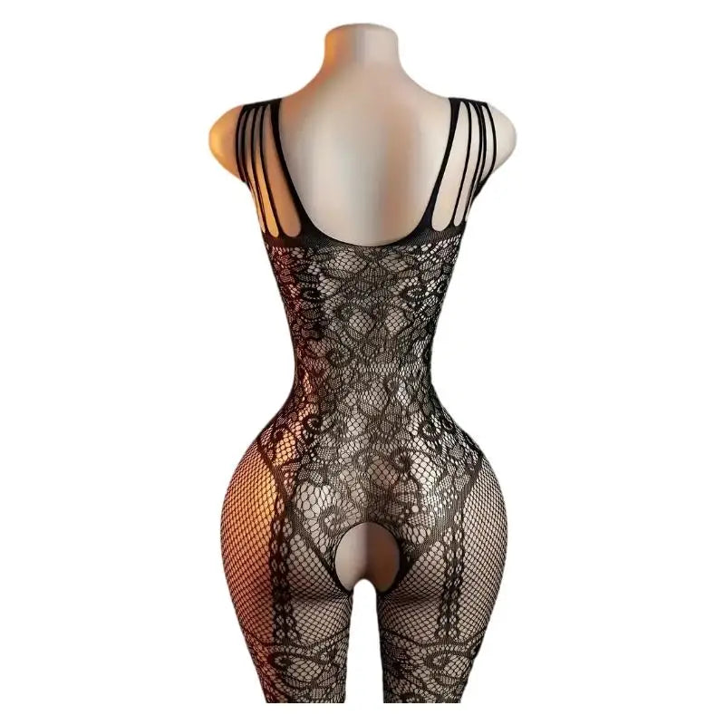 Transparent Fishnet Hollow Lingerie Set Women Hanging Neck Erotic Crotchless Bodystockings Open Bras BodySuits Hot Underwear Set