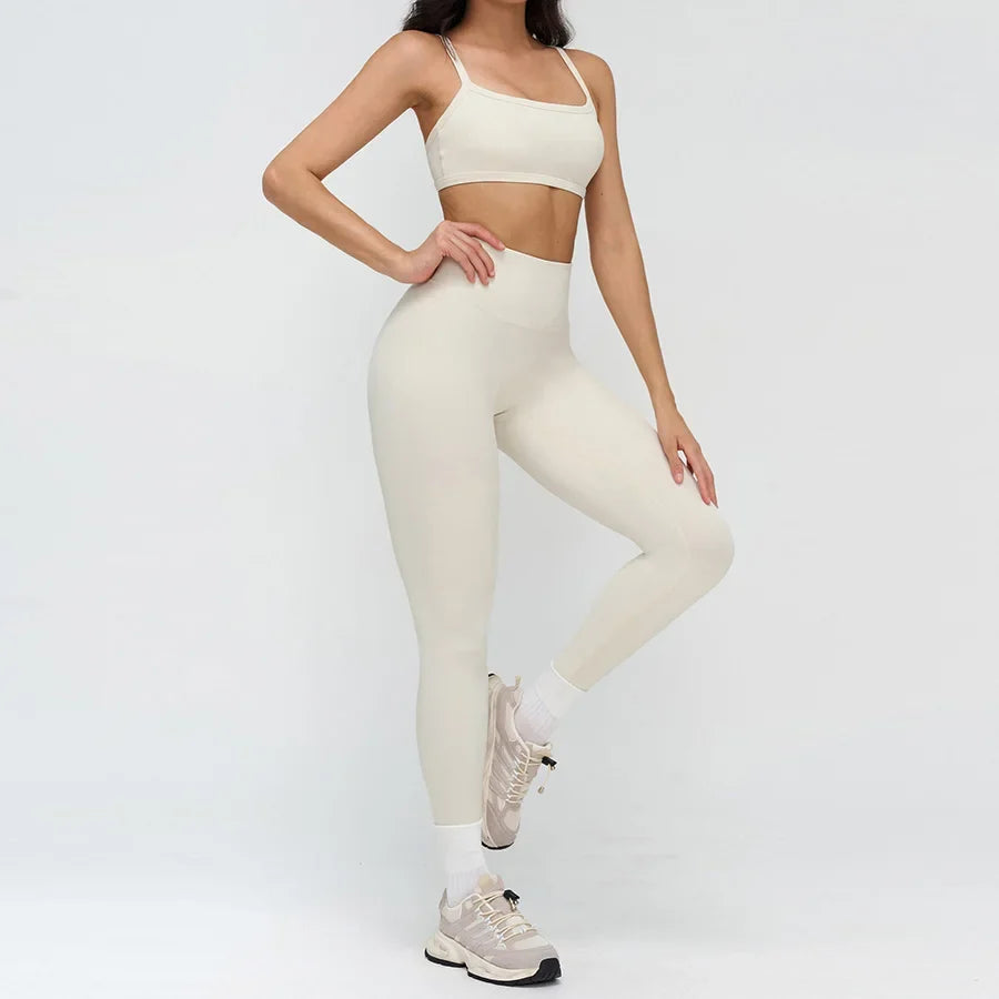 Yoga Clothes Set 2PCS Gym Crop Top Women Outfits Sports Bra High Waist Legging Fitness Suit Running Workout Tracksuit Sportswear