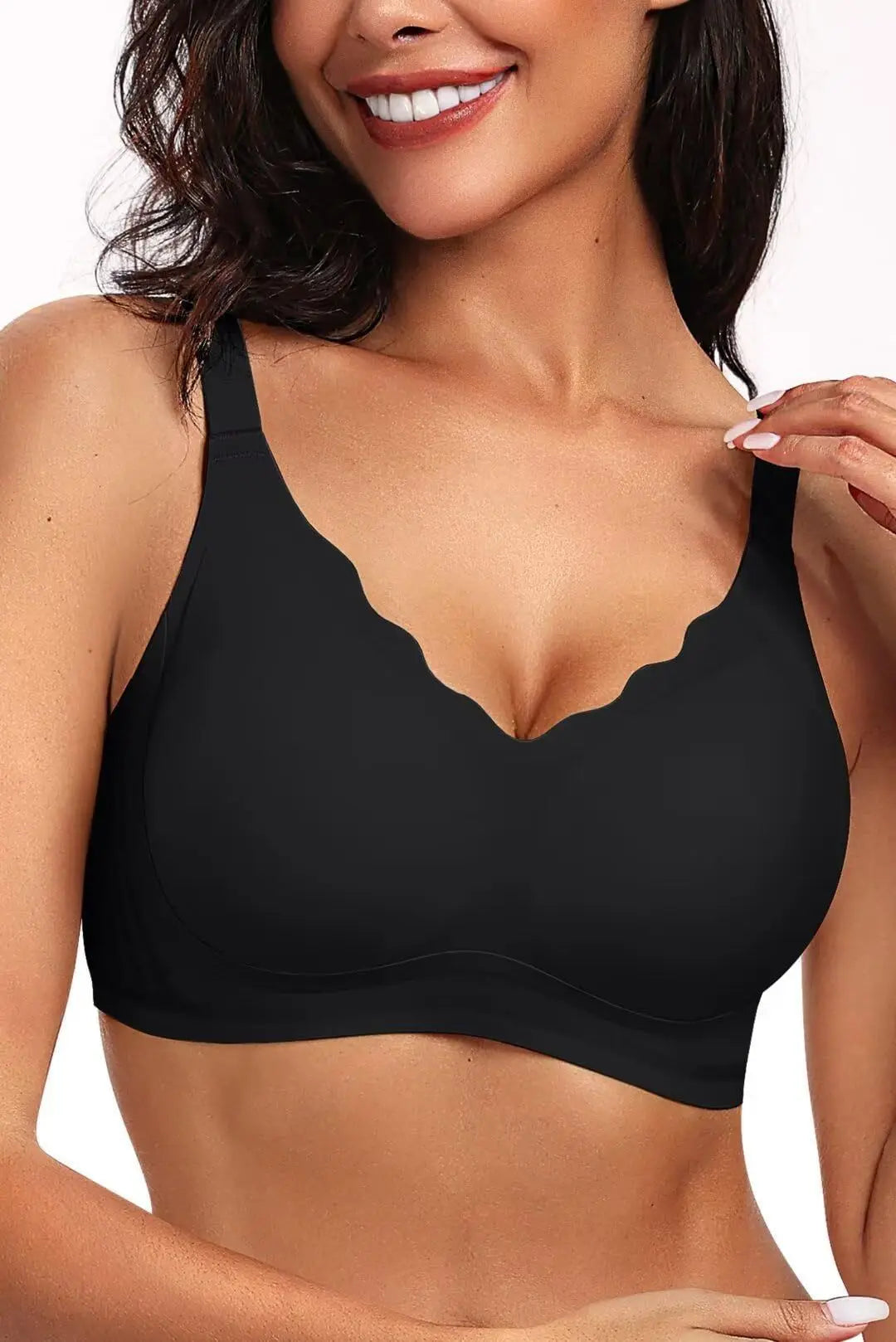 Women's Wavy Smooth Bra Wire-free and Seamless Bra Supports Side Breast Prevents Sagging Comfortable and Pushes Up