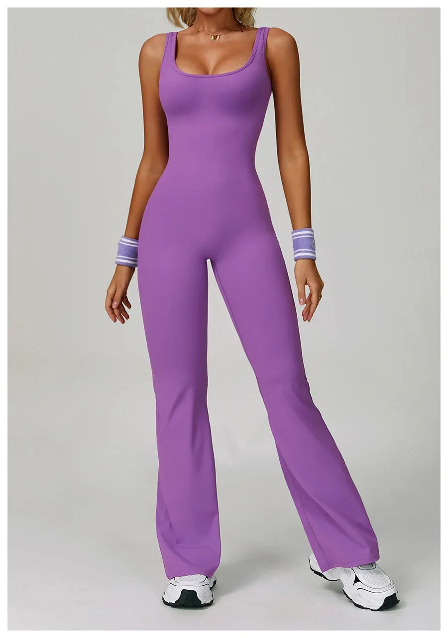Women Sexy Back V Jumpsuit Gym Set Training Yoga Suit Sportswear Sports Jumpsuit Fitness Rompers Stretch Workout Bodysuits 8260