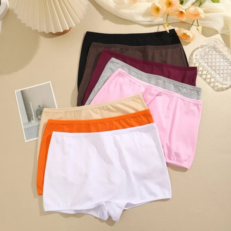 3PCS/SET Women Panties Cotton Seamless High waist Boxer shorts Female Solid Color Briefs Cozy Lingerie Intimate Underpants XS-XL