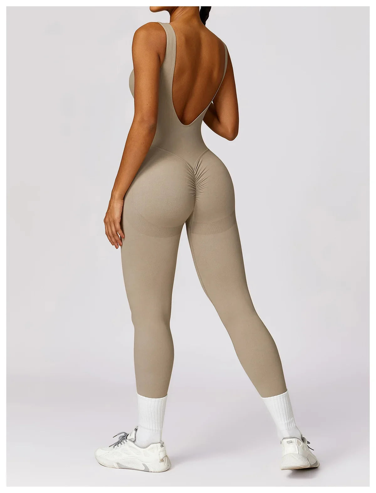 Seamless One-piece Suit Women Sports Jumpsuit Push up Yoga Suit Backless Sportswear Set Women Sleeveles Workout Bodysuits Female