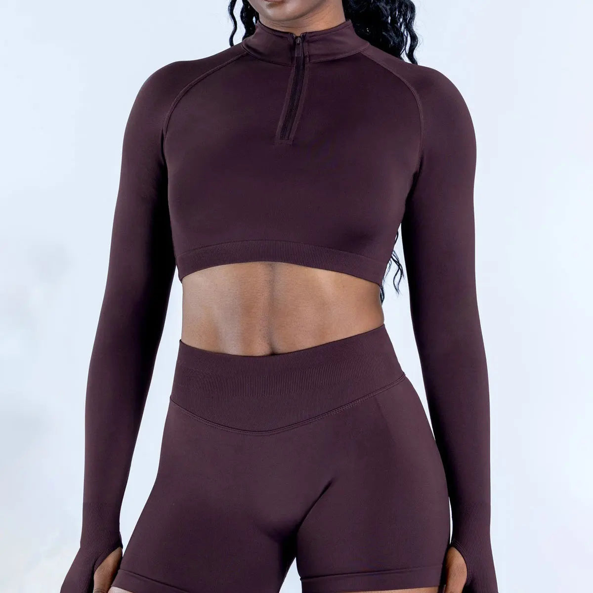 NCLAGEN Impact Crop Zippy Fitness Top Long Women Sleeve GYM Clothes Seamless Running Workout Quick Dry Pilates Sports Yoga Shirt