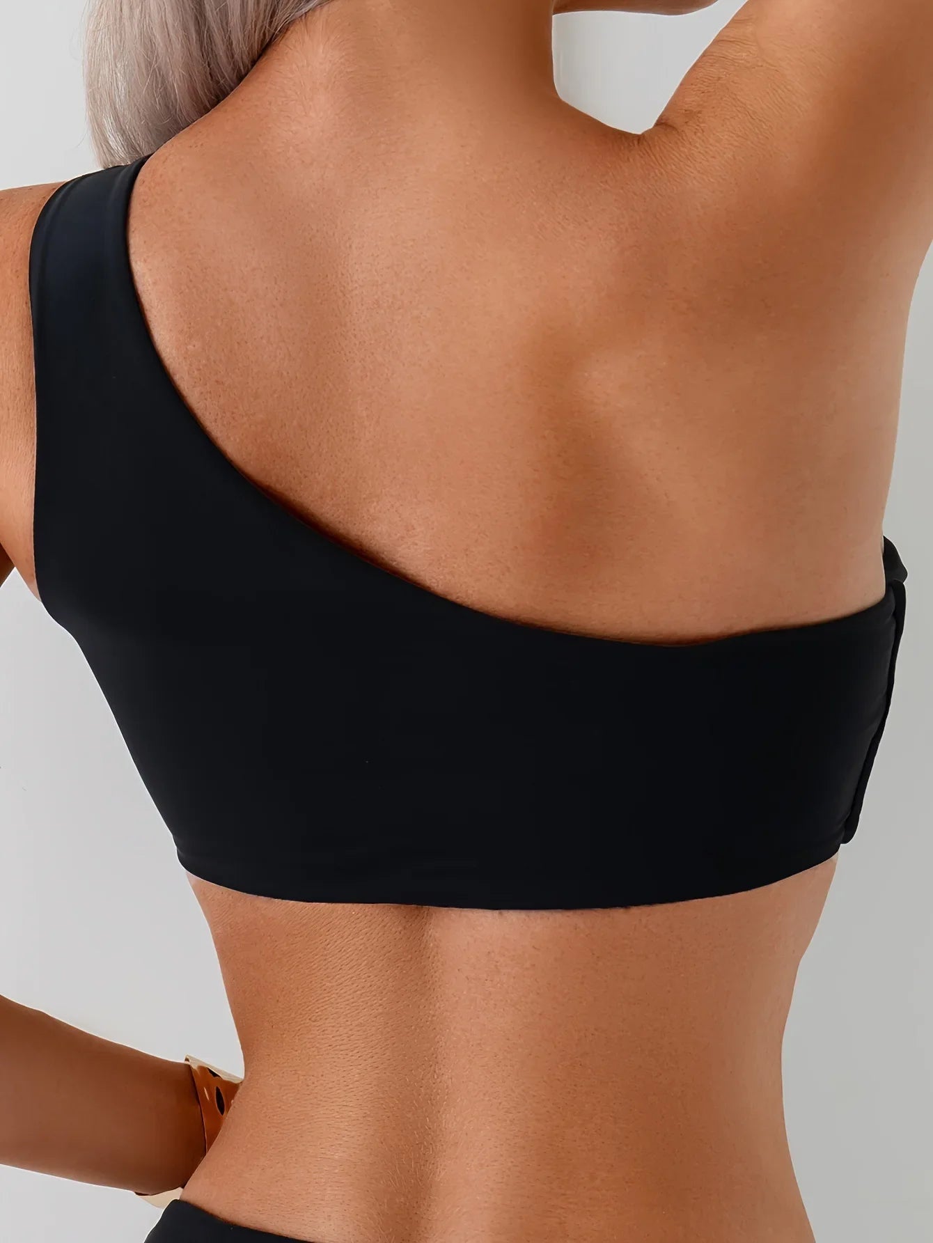 Sexy Black One Piece Swimsuit 2025 Women One Shoulder Hollow Out Backless Slim Swimwear Beach Bathing Suit Holiday Monokini