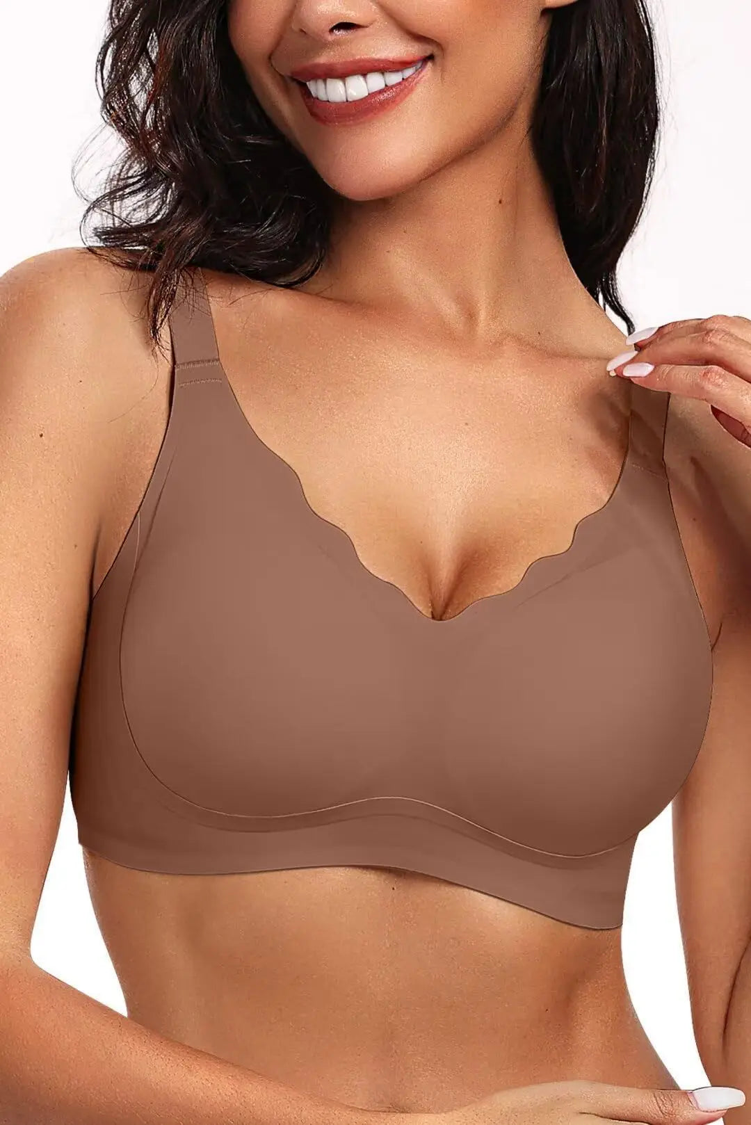 Women's Wavy Smooth Bra Wire-free and Seamless Bra Supports Side Breast Prevents Sagging Comfortable and Pushes Up