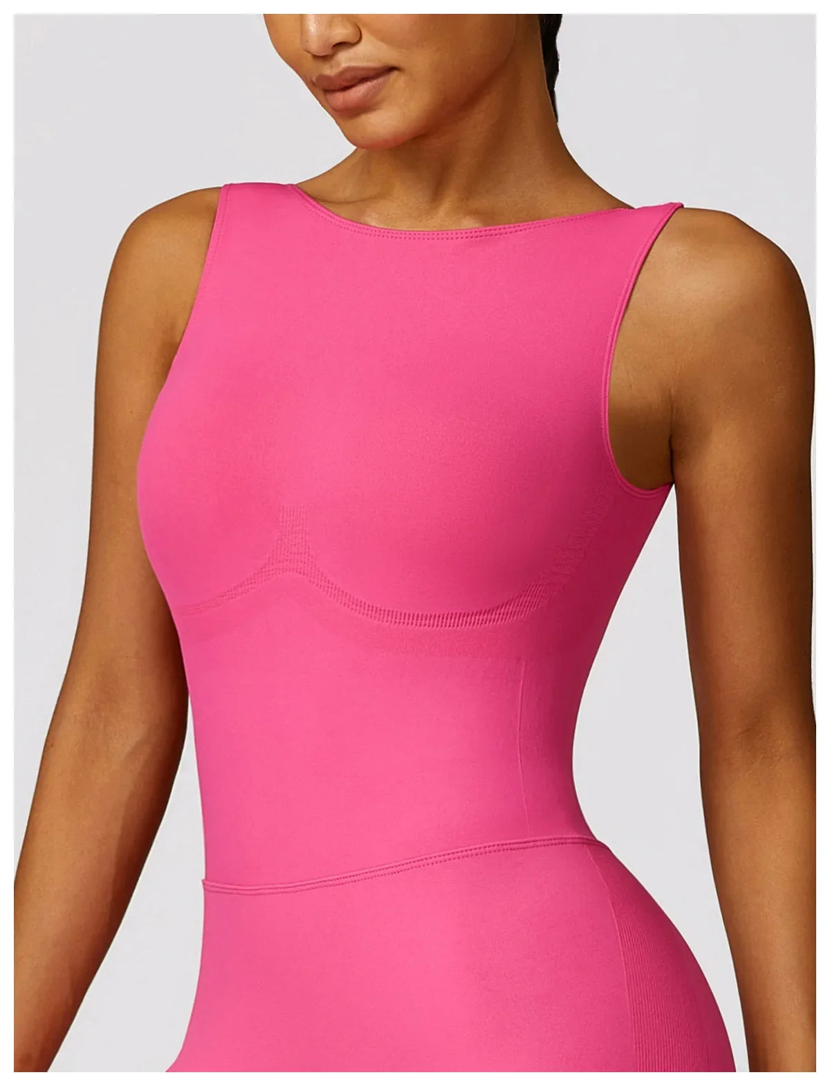 Seamless One-piece Suit Women Sports Jumpsuit Push up Yoga Suit Backless Sportswear Set Women Sleeveles Workout Bodysuits Female
