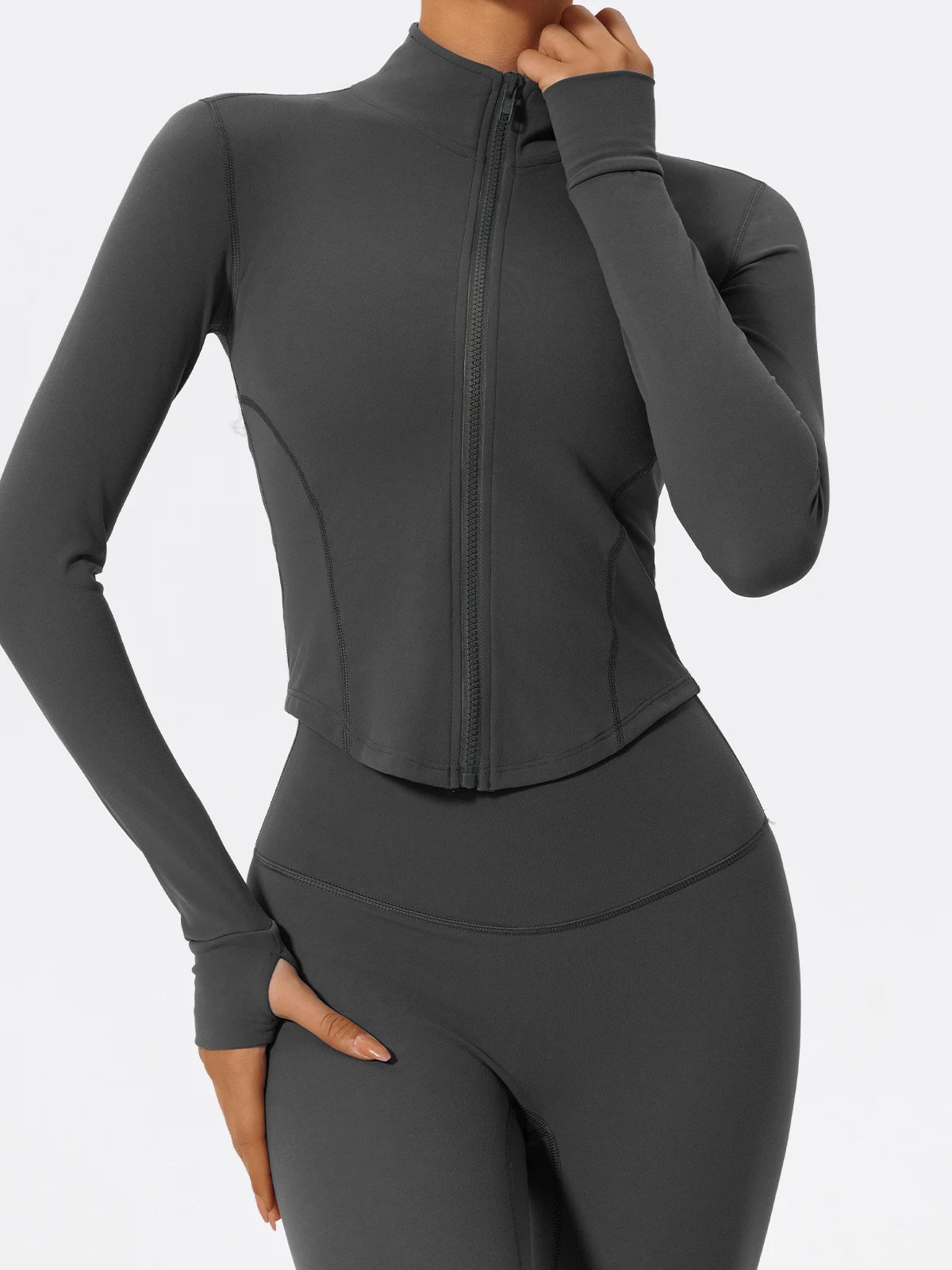 Hearuisavy Summer Ultra-Soft Fabrics Tight Sports Jackets Women Zipper Gym Yoga Clothes Female Quick-Dry Long Sleeve Sportswear
