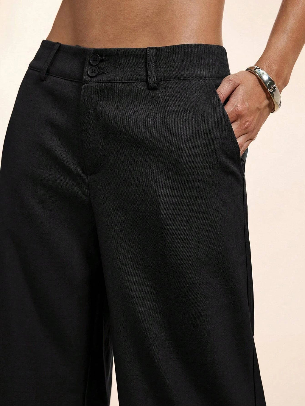 Women's Elegant Low Waist Personalized Slight Flared Leg Pants Casual Ribbed Wide Leg Mopping Trousers Streetwear 2025