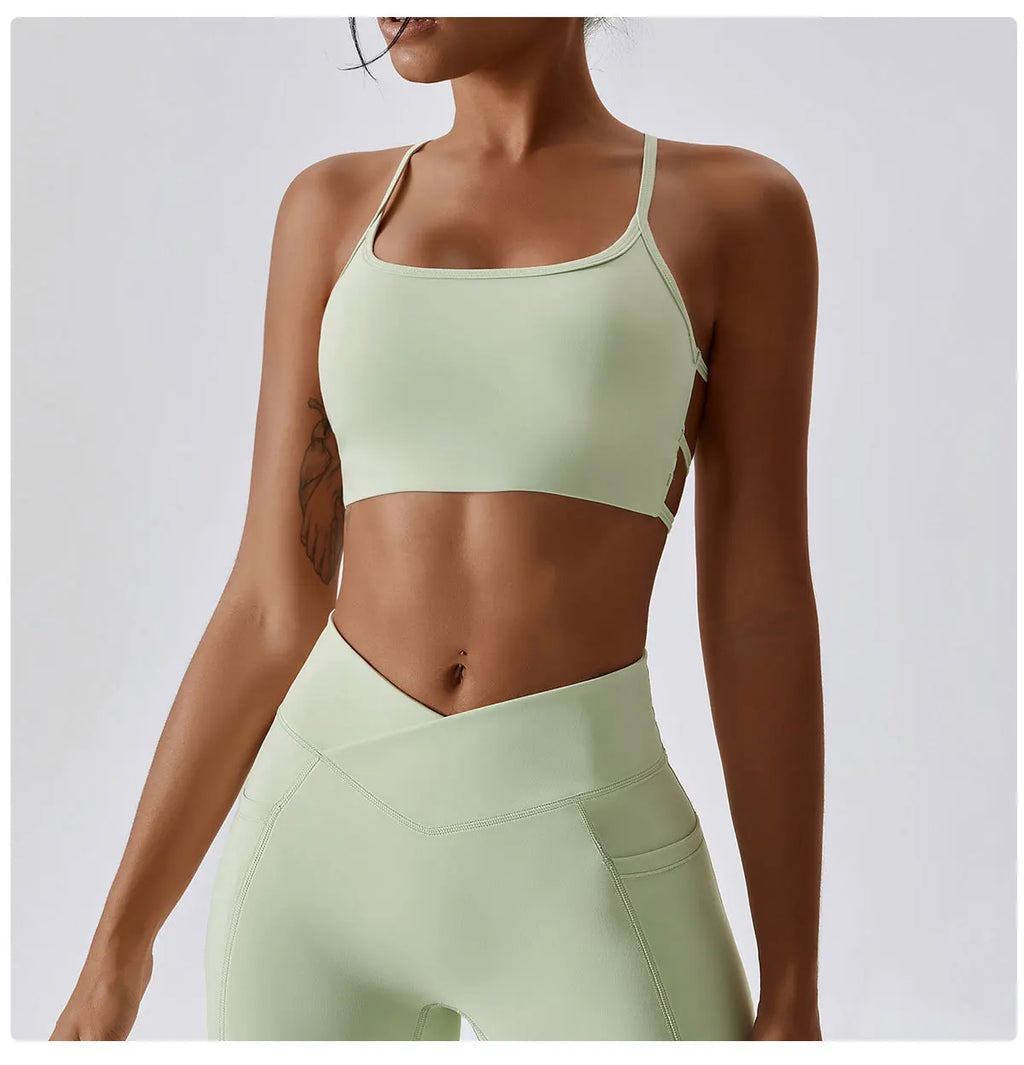 Sexy Cross Sports Bra Gym Top Women Training Running Yoga Bra Stretch Women Sports Underwear Fitness Workout Women Tank Tops