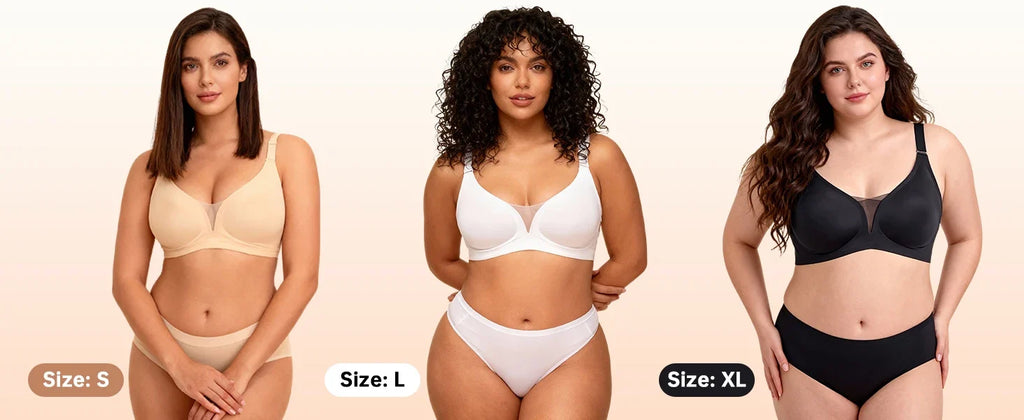 6pcs Women’s Bra Panties Everyday Wireless Push Up Lingerie Soft Briefs Seamless Bralettes, Breathable Padded Comfort Underpants