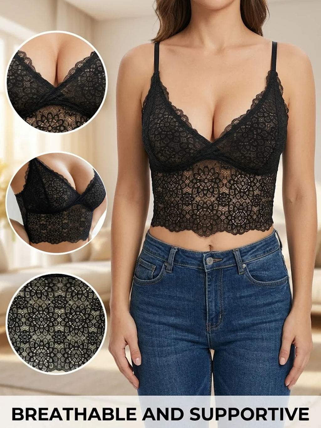 Sexy Women Underwear Lace Mesh Bra Female Brassiere Breathable Camisole Lingerie Wireless Solid Ladies Bras