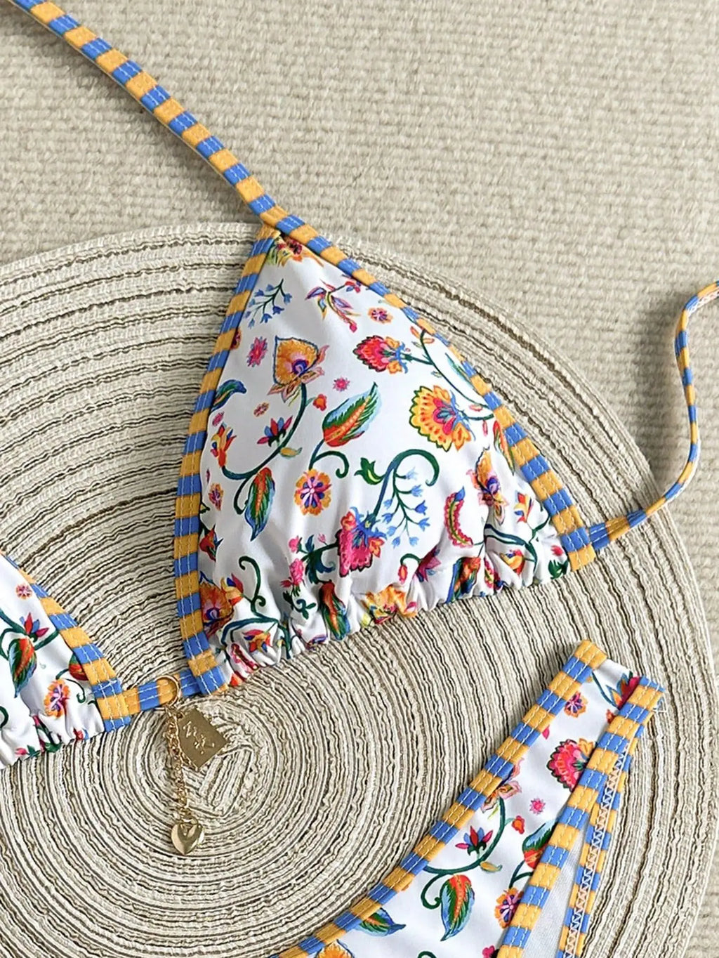 Sexy White Floral Print Micro Bikini 2026 Women Brazilian Push Up Bra Thong Swimsuit Beach Bathing Suit Holiday Swimwear Biquini