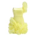 New fashion and sexy solid color wrapped chest dress, women's temperament decorative pleated ruffled edge party dress