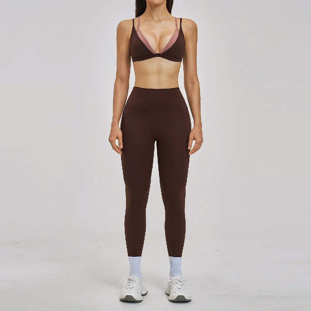 2 Piece Yoga Set Women's Tracksuit Athletic Wear Gym Clothes Female Workout Push Up Clothes Sports Bra Leggings Suit Fitness Set