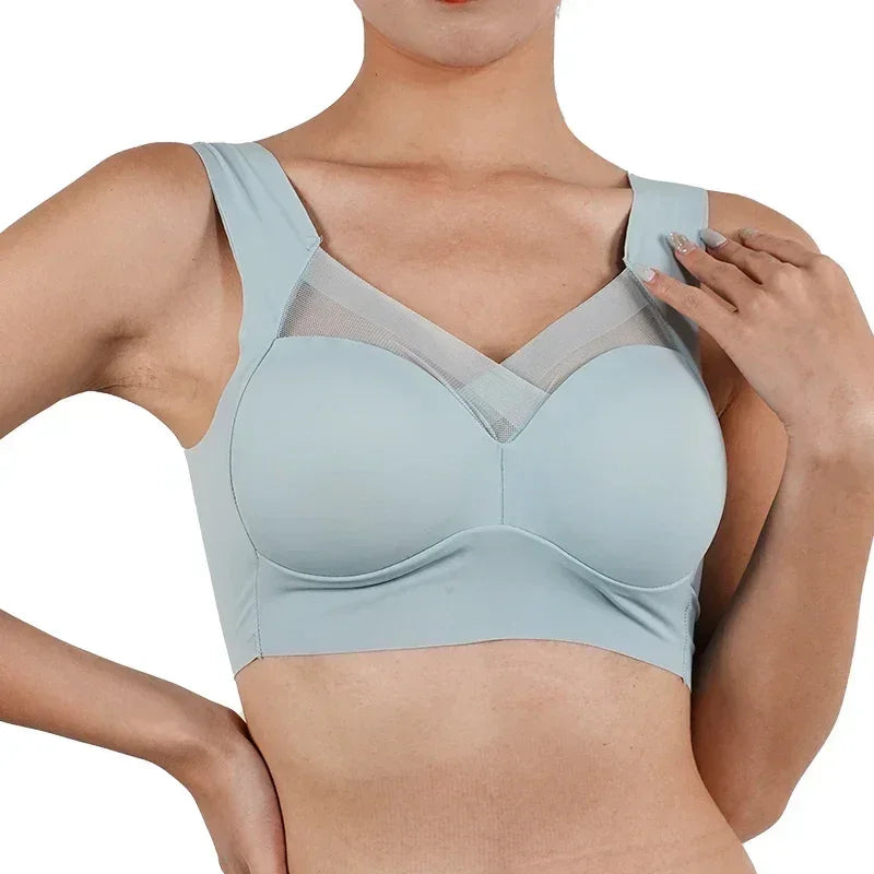 Women's Strappy Push Up Bra Seamless Padded Tops Casual Plus Size Soft Wireless Woman Bras XL-6XL Ice Silk Underwear