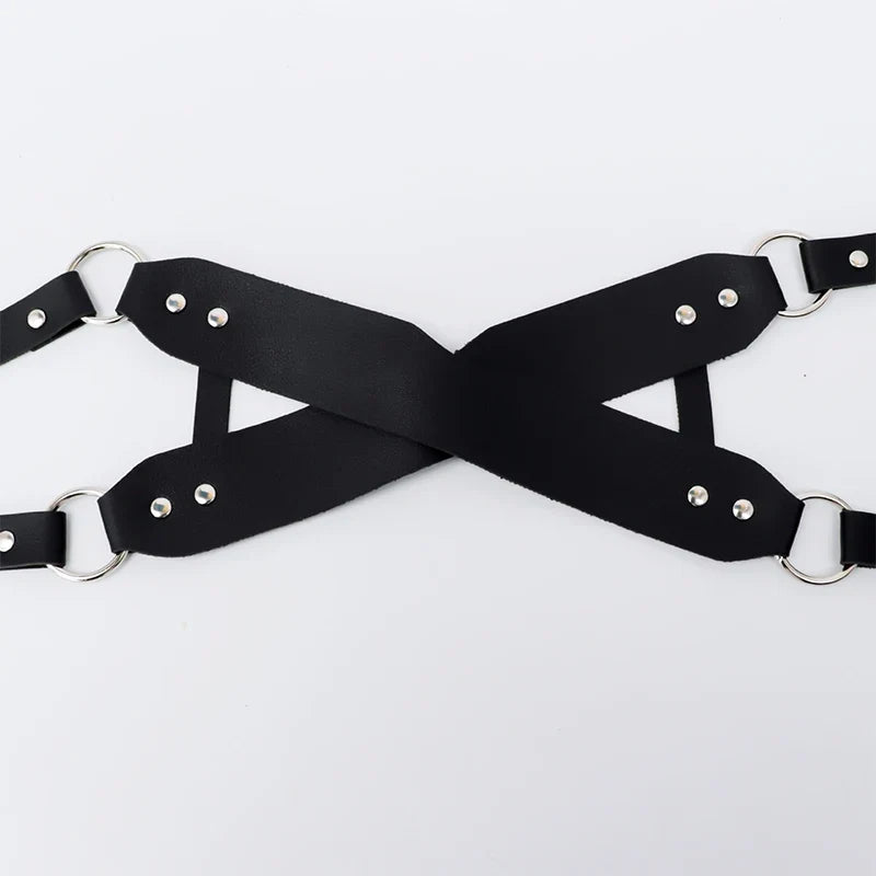 Cosplay Exotic Leather Mask Women Men Games Half Face Mask BDSM Bracelet Adjustable For Couples Bondage Set Adult Toys Supplies