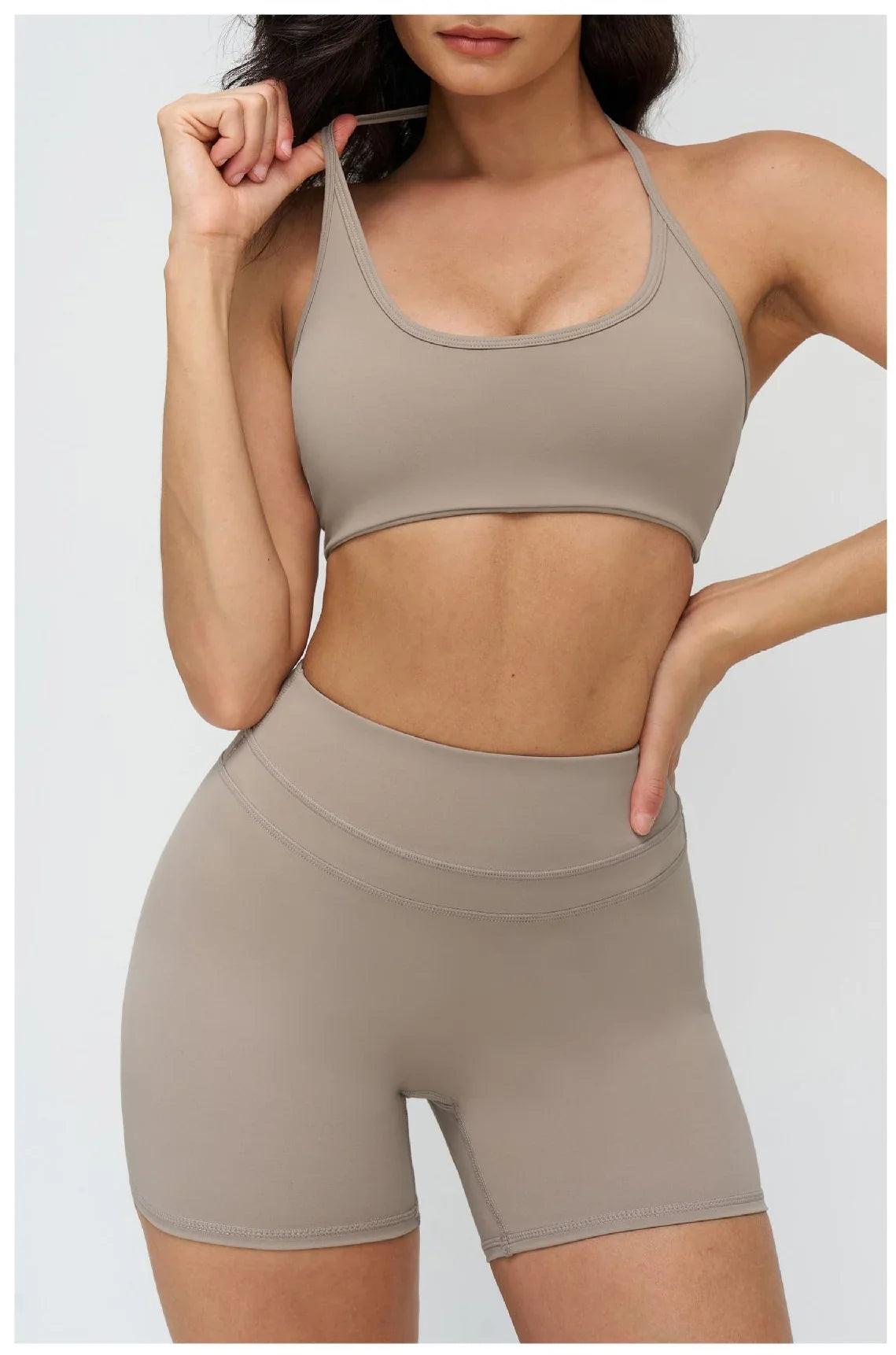 Neck Hanging Sports Bra High Support Women Push Up Bra Summer Gym Clothes Fitness Halter Top Quick Dry Running Workout Underwear