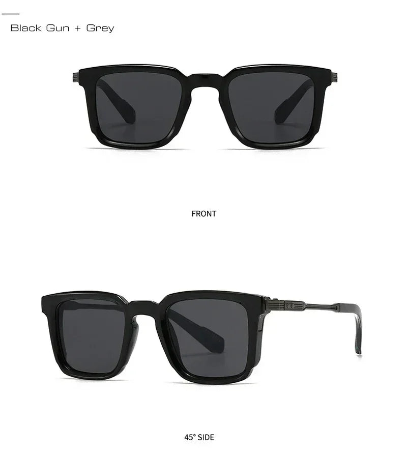 SHAUNA New Square Women Luxury Sunglasses Retro Rivets Men Gradient Shades UV400 Sun Glasses