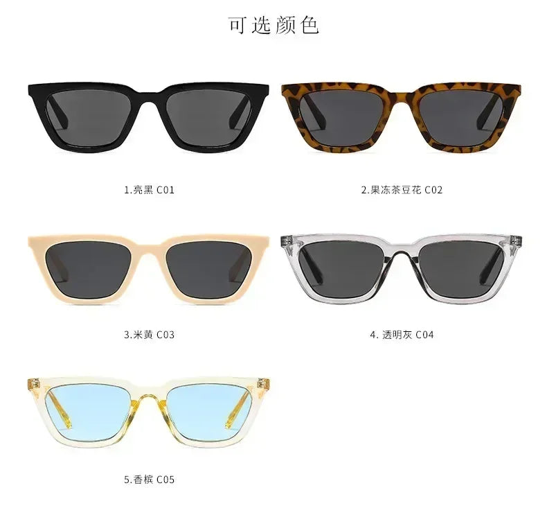 Classic Black Vintage Cat Eye Sunglasses Women Brand Designer Simplicity Elegant Small Frame Sun Glasses Men Trend Eyewear UV400