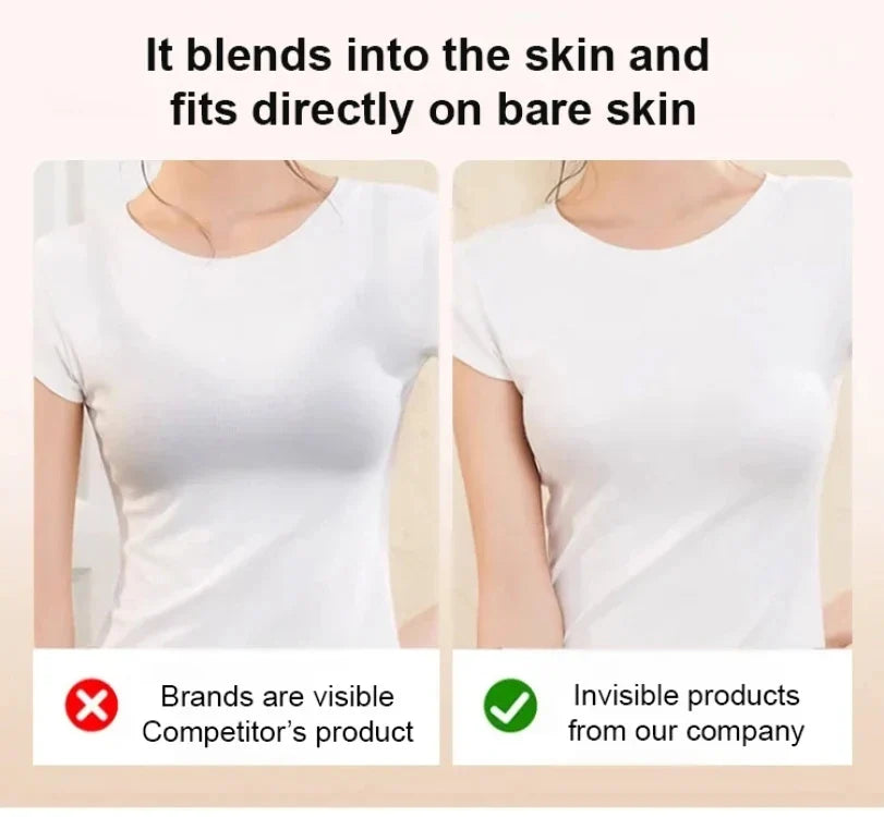 Women's Large Breasts Underwear Wide Shoulder Invisible Corset Antibump Thin Underwear Full Cup Vest Traceless Bra with Bra Pads