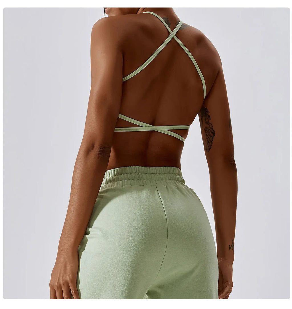 Sexy Cross Sports Bra Gym Top Women Training Running Yoga Bra Stretch Women Sports Underwear Fitness Workout Women Tank Tops