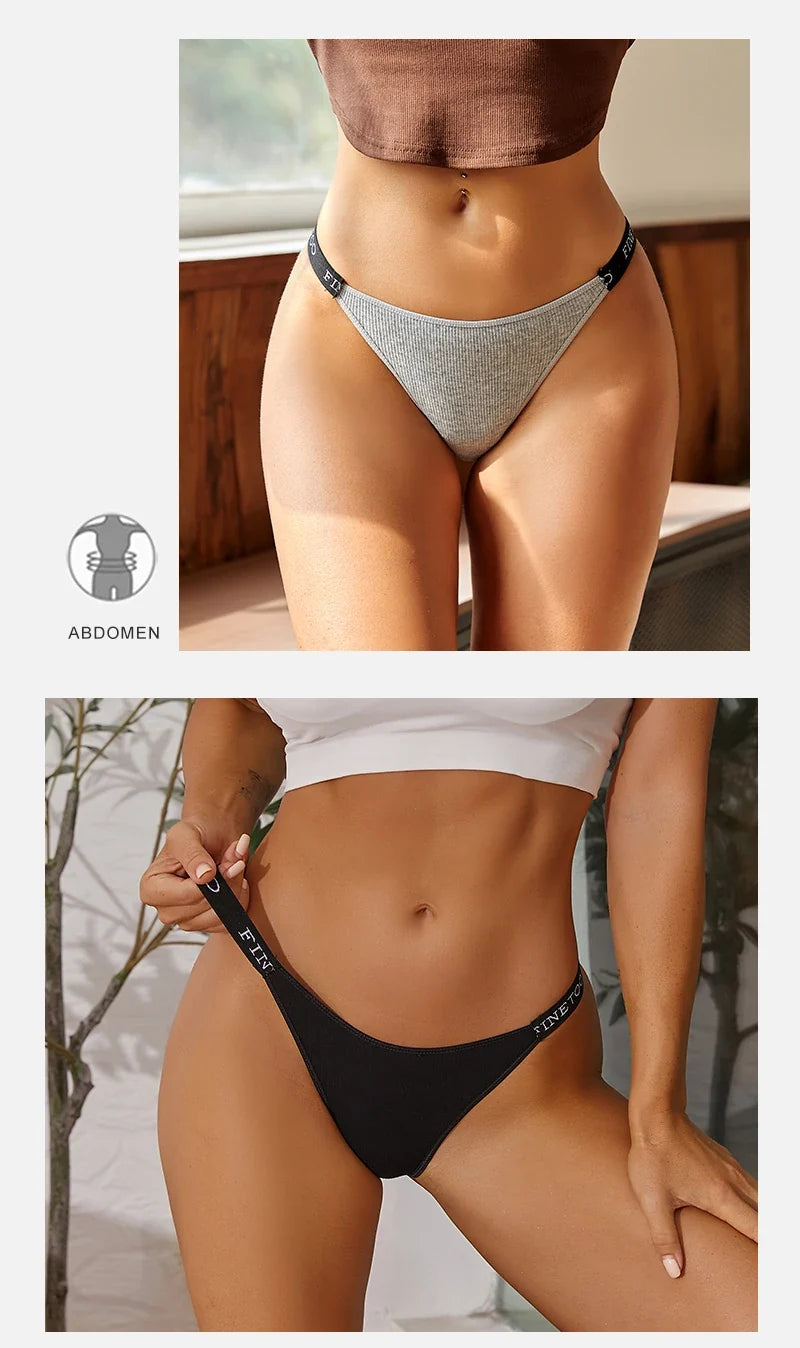 3Pcs/set Low Waist Brazilian Panties Women Cotton Bikini Panties M-XL Lady Comfortable Underwear Female Soft Underpants Lingerie
