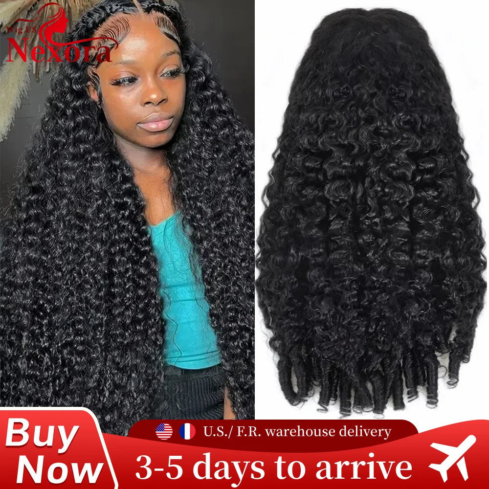 Burmese Curly Human Hair Wigs 220% Density 13x4 Lace Frontal Human Hair Wigs 30 40 Inch Natural Color 13x6 Hd Lace Front Wigs