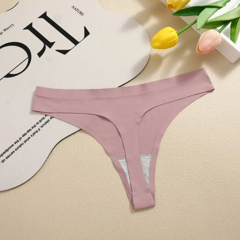 5Pcs/Set Seamless Ultra-thin panties Maillard Panties Women Ice Silk Underwear Sexy Panty Low Waist G-string Female Solid Panty