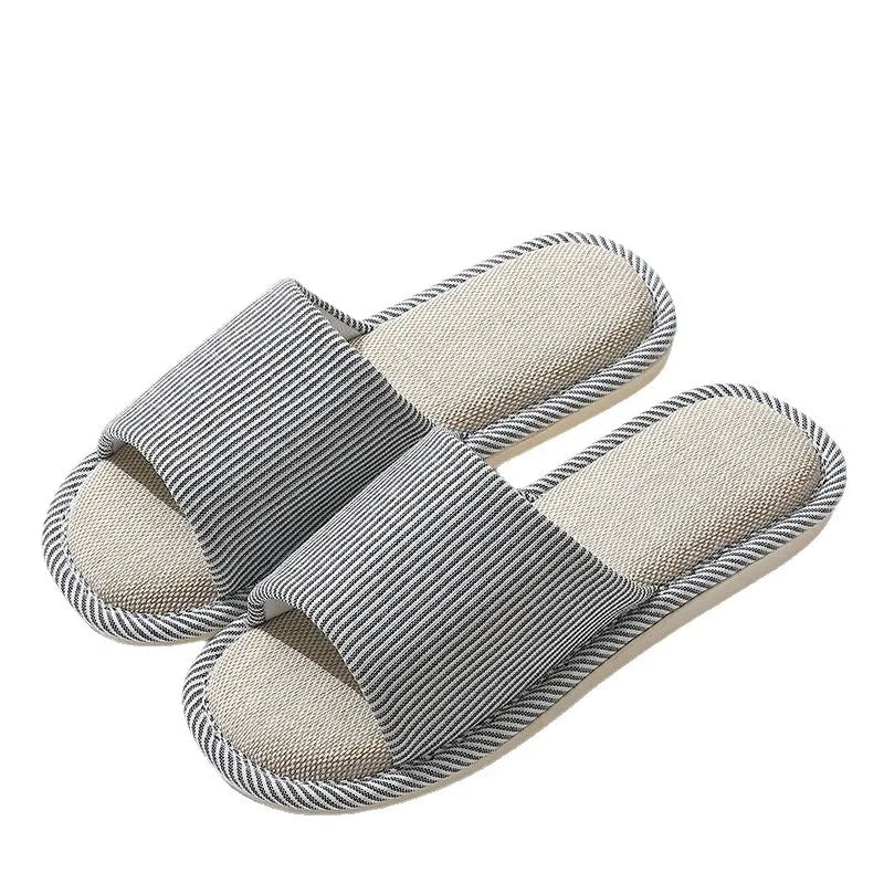 Four Season Linen Home Slippers Women Indoor Bedroom Women House Slides Autumn Unisex Lovers Shoes Adults Outdoor Casual Sandals