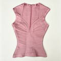Women's Bandage Slim Waist Tight Tank Top Deep V Neck Solid Vest Spring Summer Elastic Tees 2026 New Lady Casual Party Tops