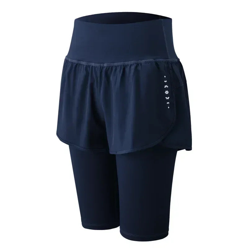 DRUR Yoga Shorts Women Summer Five-Quarter Athletic Shorts Elastic Waist Running Workout Short Leggings For Ladies Sport Shorts