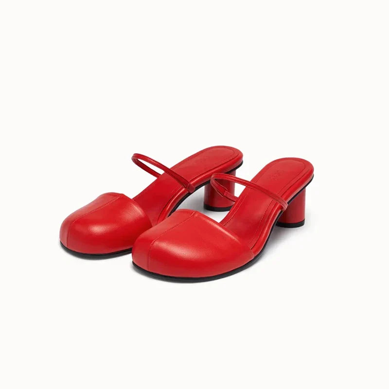 Summer Cover Toe Women Mules Slippers Elegant Slip On Singbacks Slides Ladies Outdoor Street Style Sandalias