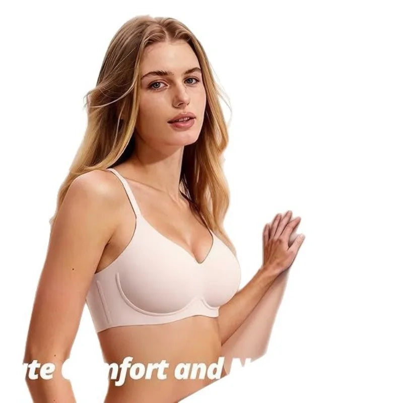 Women's Jelly Bra Wire-free Seamless 3/4 Cup and Thin Molded Bra Soft Support Underwear Comfortable Push-up Bra