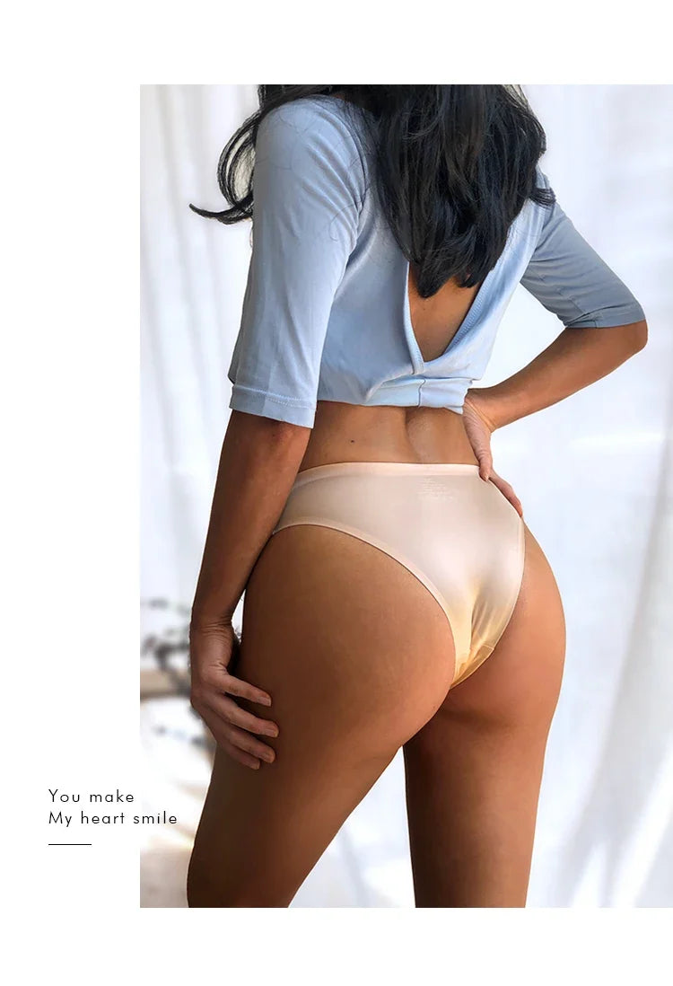 Ice Silk Thong Sexy Women Panties Seamless G String Briefs T Back for Girls Underwear Temptation Ladies Underpants Size M-XXL