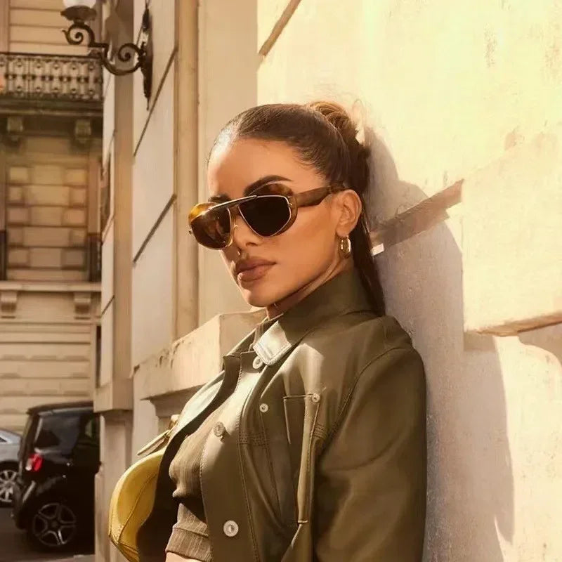 New Y2k Fashion Large Frame Sunglasses Ins Street Shot Cat's Eye Glasses Retro Personality Anti-ultraviolet Sunglasses