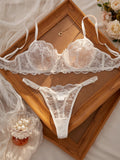 Sexy Lace Floral Underwear Set Women's Ultra-Thin Bra Set 2-Piece Bra And Panties Combo for Ladies