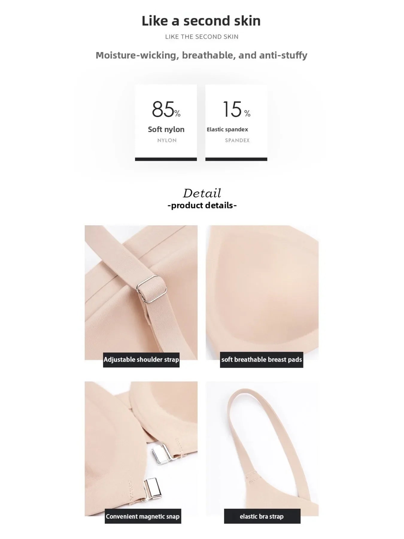 7 Pack Of Color Women's Front Closure Bras Seamless Push-Up Wireless Bras with Removable Padding Basic Everyday T-Shirt lingerie