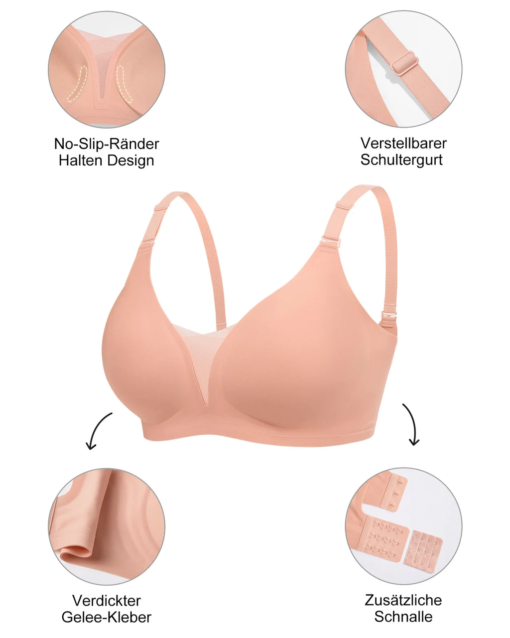 7pcs Women's Bras Seamless Push Up T-Shirt Bralettes Wireless - Multi-Color, Breathable Padded, Everyday Comfort