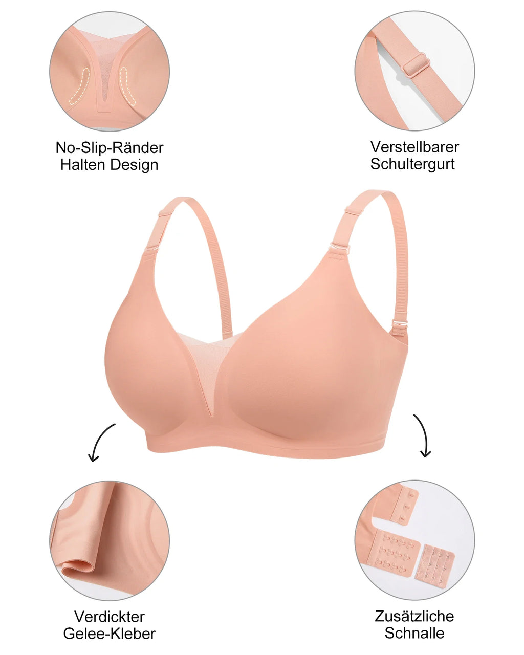 6pcs Women’s Bra Panties Everyday Wireless Push Up Lingerie Soft Briefs Seamless Bralettes, Breathable Padded Comfort Underpants